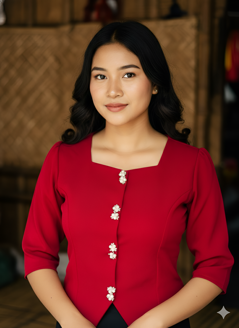 Half sleeve mizo top with 8 buttons